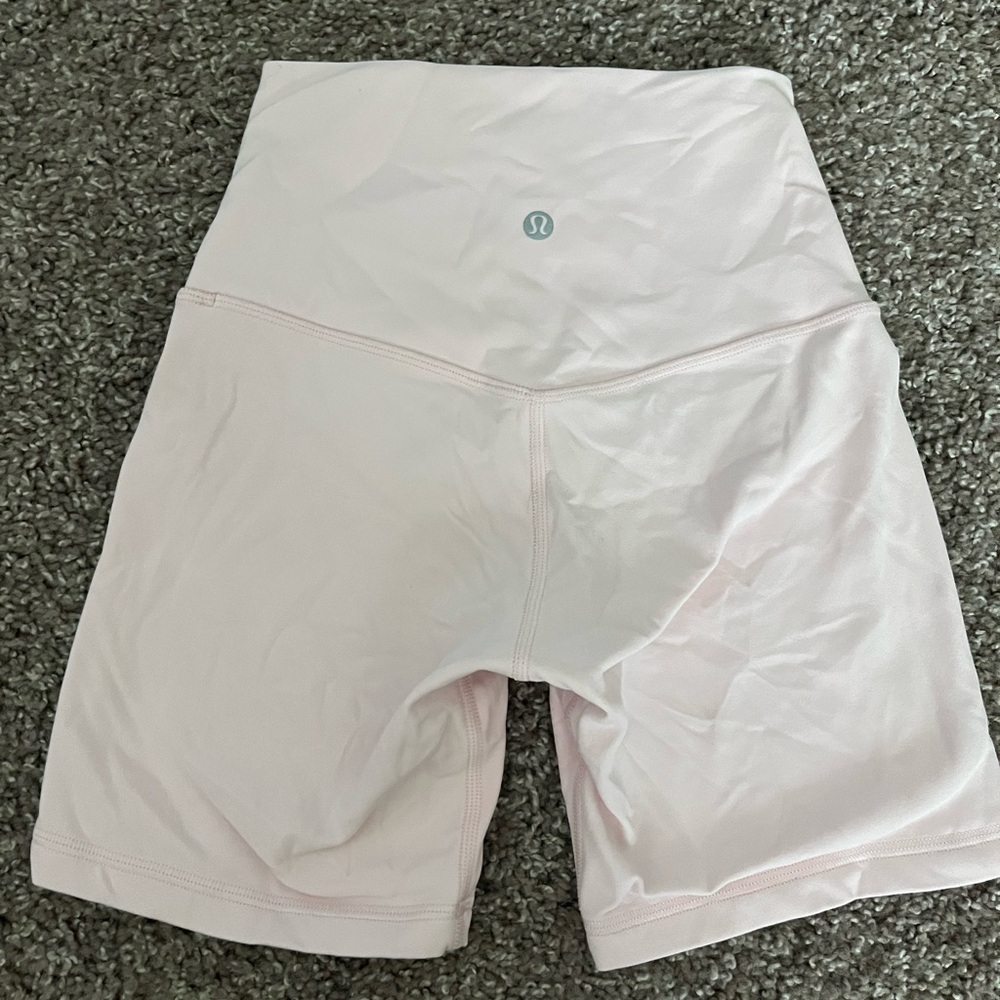 Lululemon High Rise Align Biker Shorts 6” Strawberry Milkshake